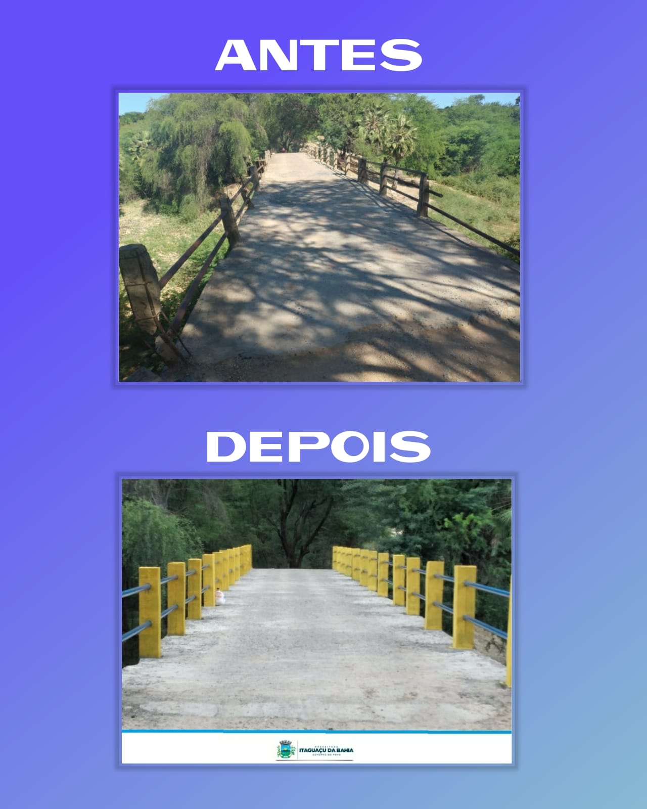 Prefeitura de Itaguaçu da Bahia entrega reforma da Ponte do Assentamento Almas
