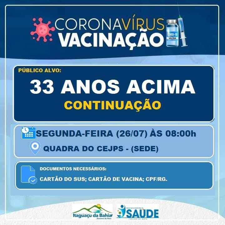 É Nessa segunda-feira (26/07) 33 Anos acima (continuação)