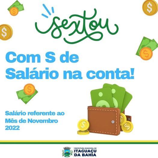 Sextou com S de Salário na conta! 🤗🤑