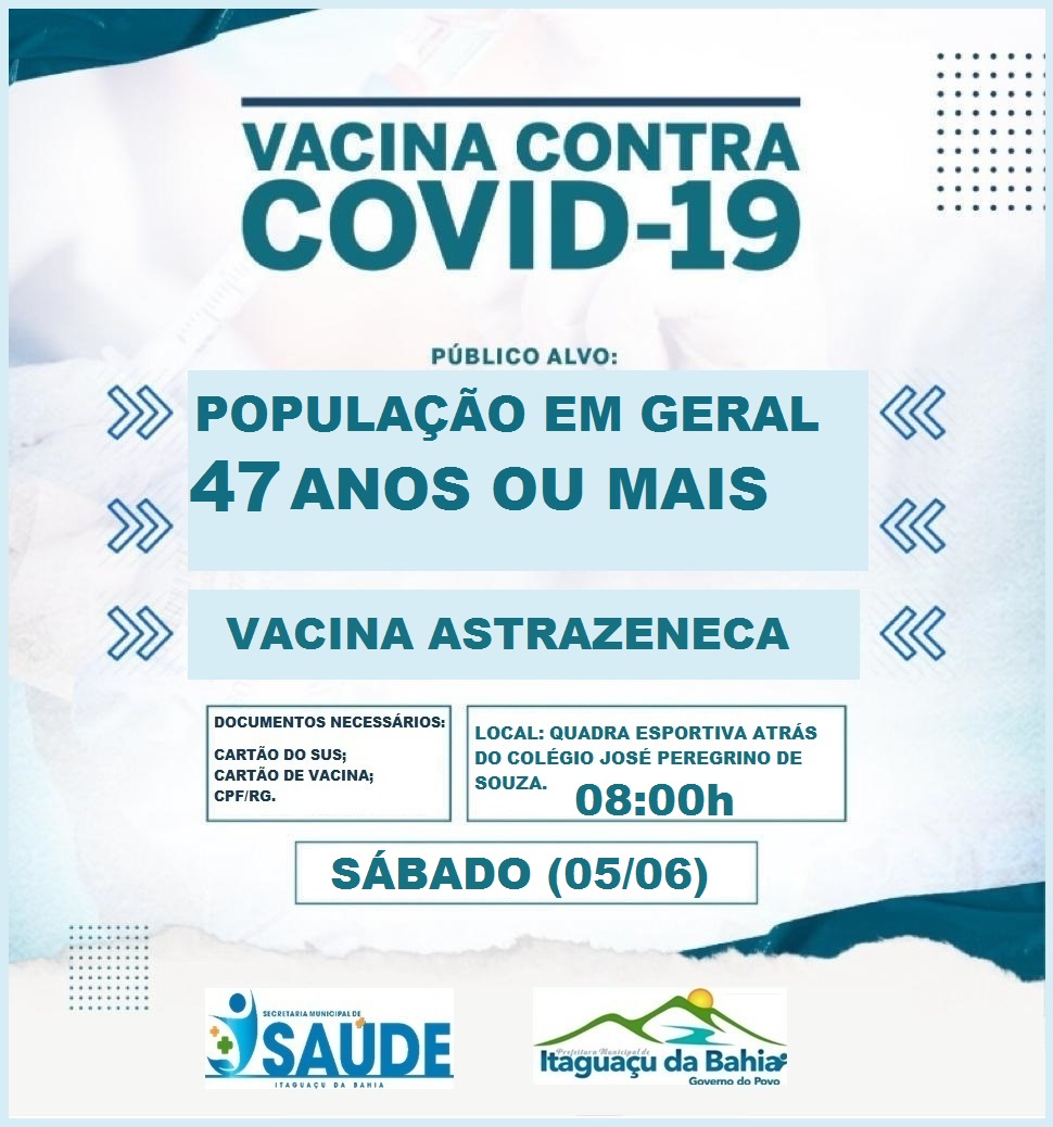 Vacinação contra covid-19 47 anos ou mais