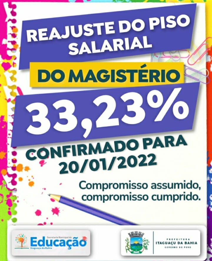 Reajuste do Piso Salaria do Magistério 33,23%