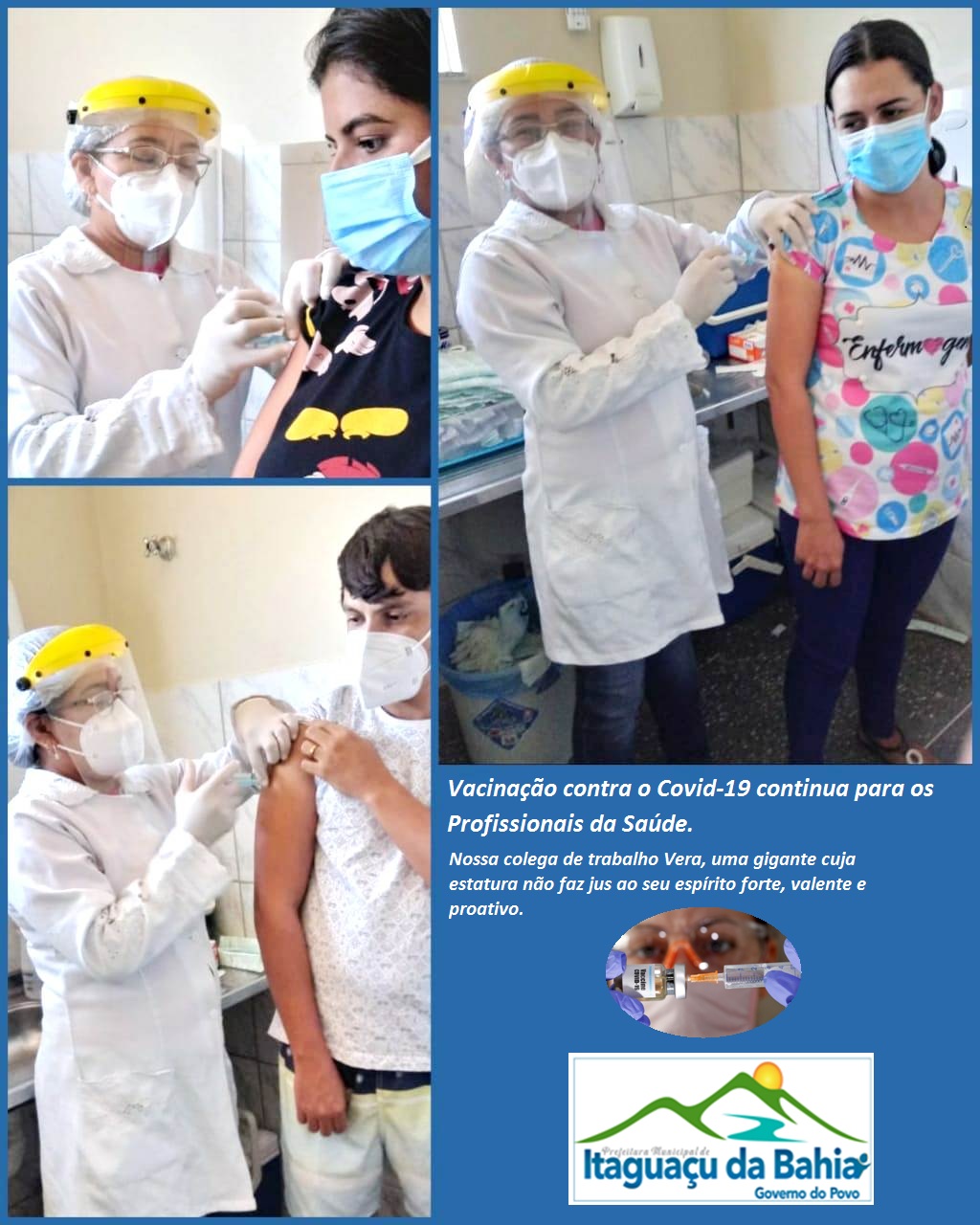 Vacinação contra o Covid-19 continua para os Profissionais da Saúde. 💉