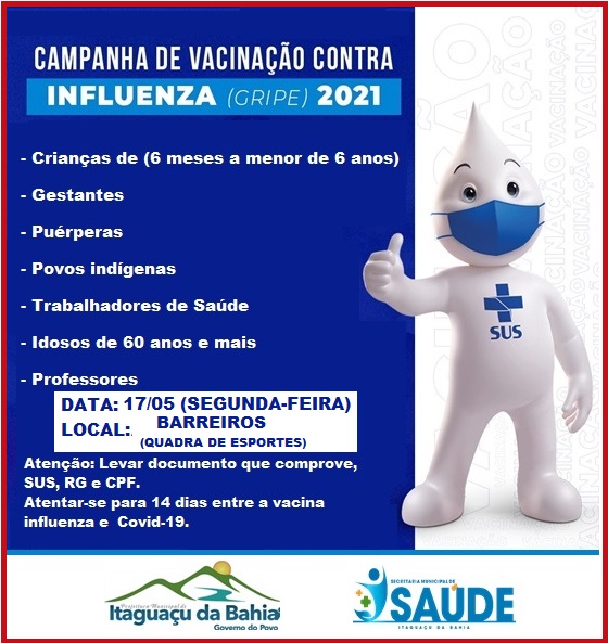 CAMPANHA DE VACINAÇÃO CONTRA INFLUENZA (GRIPE) 2021 - BARREIROS
